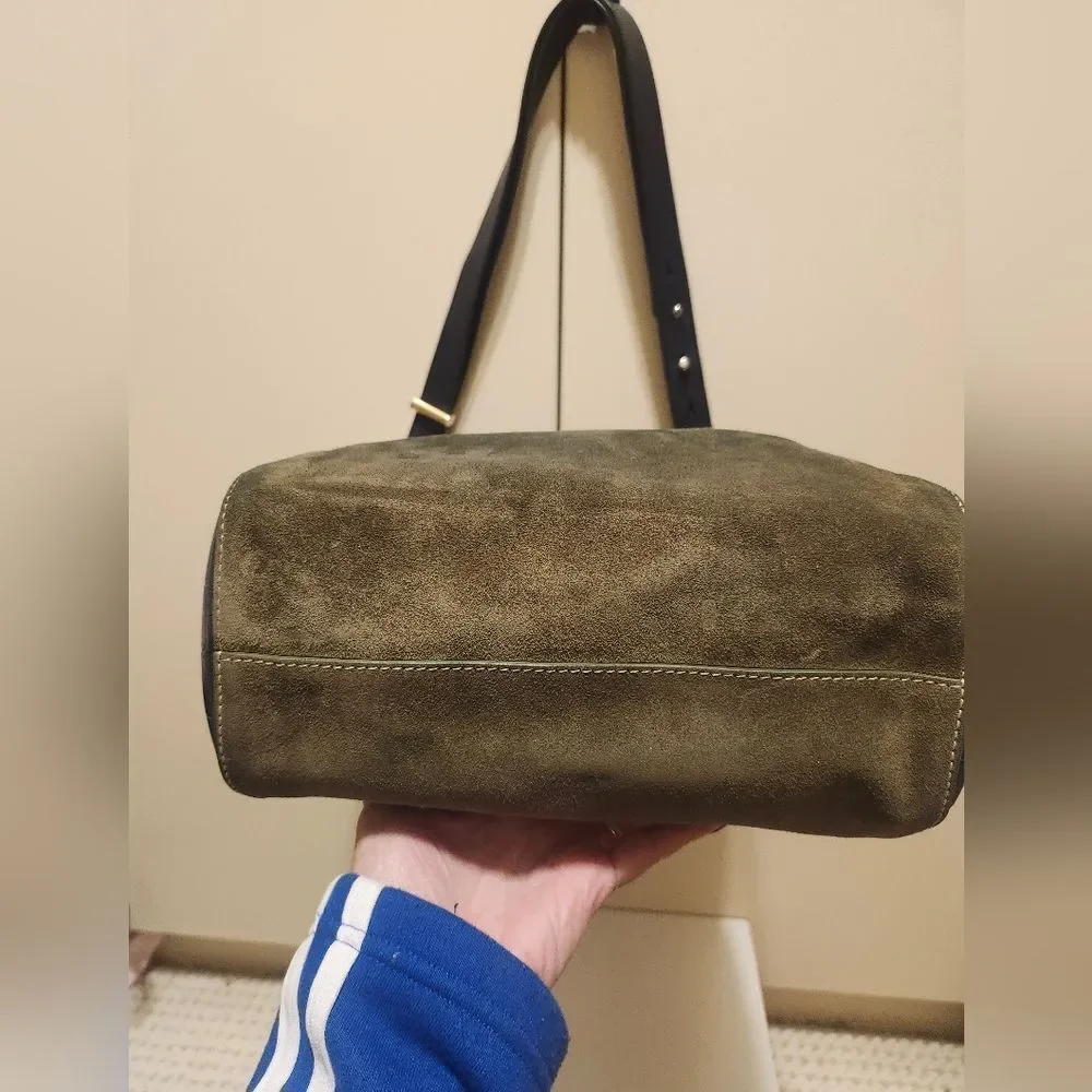 Jason Wu “Mixed Media” Navy Croc Leather Olive Suede Structured Tote Ret.$1495